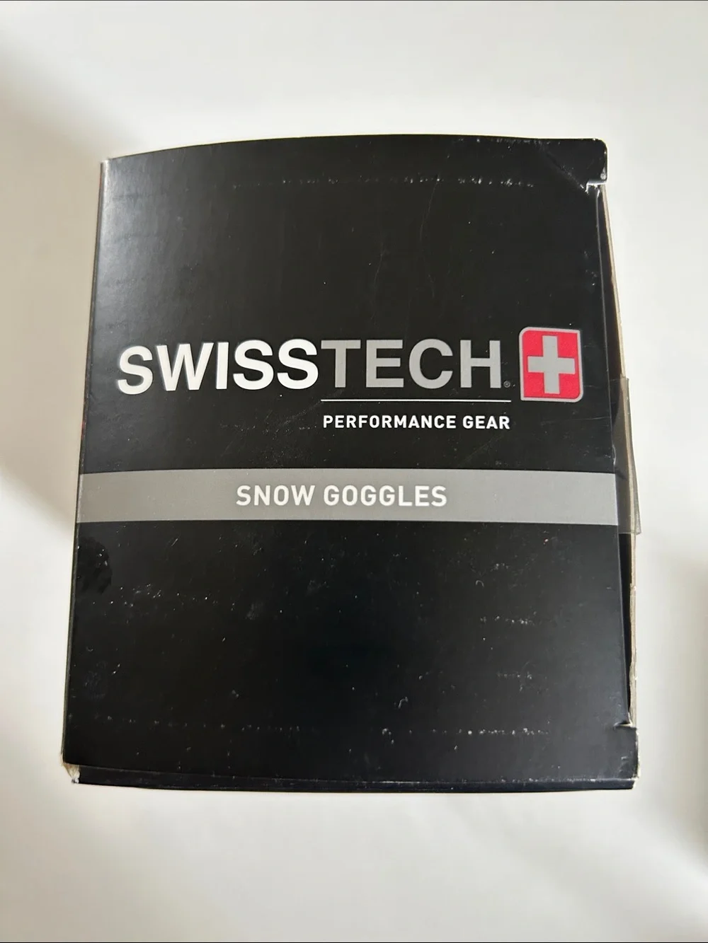 NIB Swiss Tech Snow Goggles in Black and Red Packaging